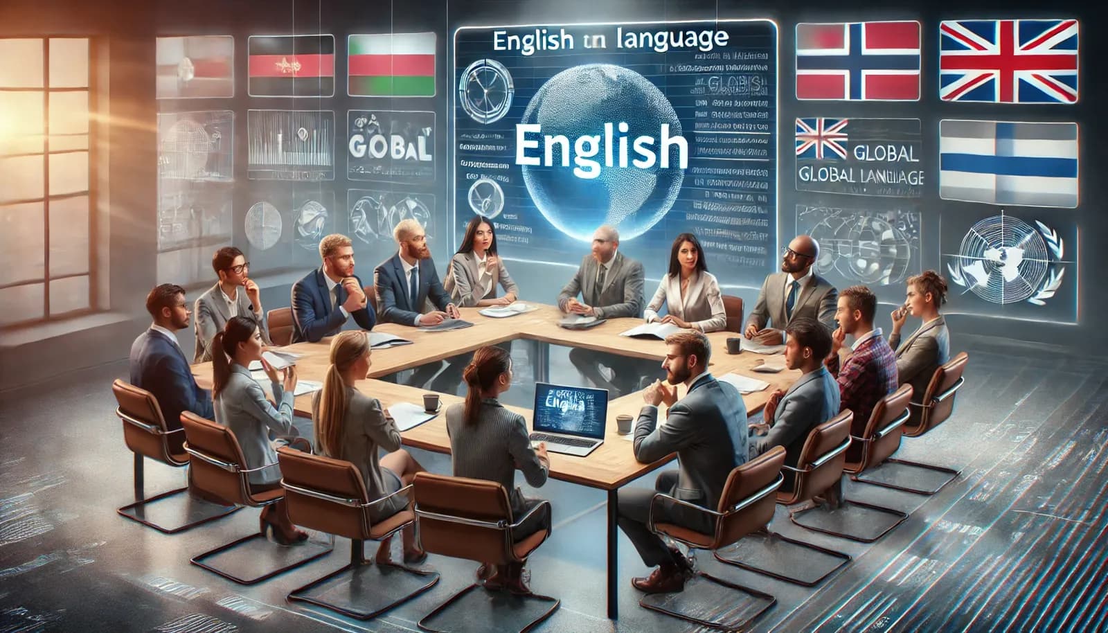 executivos do mundo todo se comunicando em inglês como língua franca