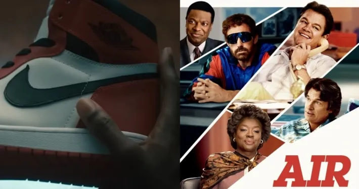 Cartaz do filme Air (2023), que conta a história do contrato da Nike com Michael Jordan e do tênis Air Jordan