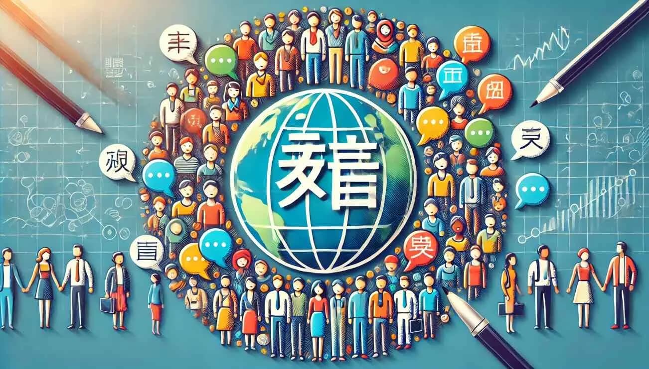 Globo mostrando áreas onde mandarim e inglês são predominantes